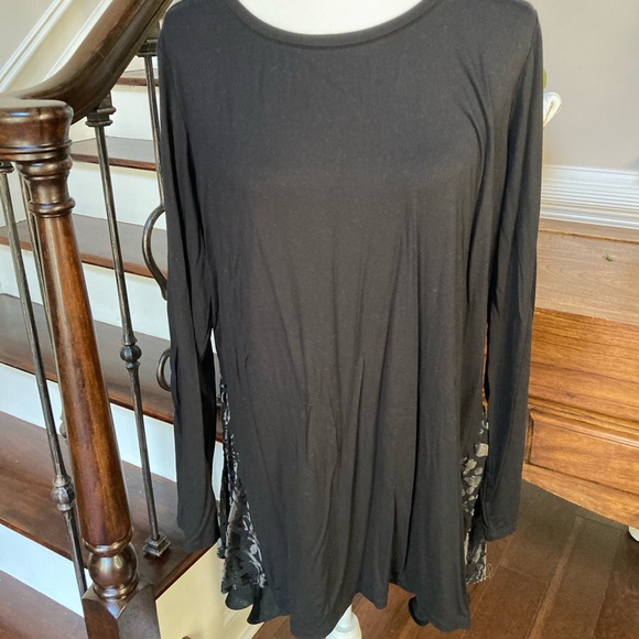 Logo black tunic with crushed velvet - Picture 2 of 7